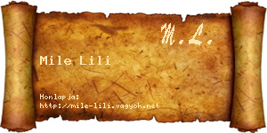 Mile Lili névjegykártya